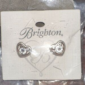 Brighton Silver Heart Earrings with Crystal Accents- Hearts of Summer D30158